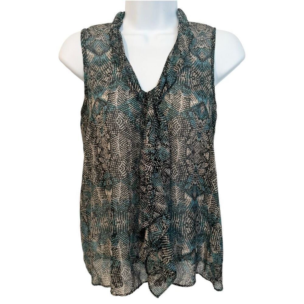Forever 21 Sleeveless Blouse Turquoise Multi Snakeskin Women’s XS